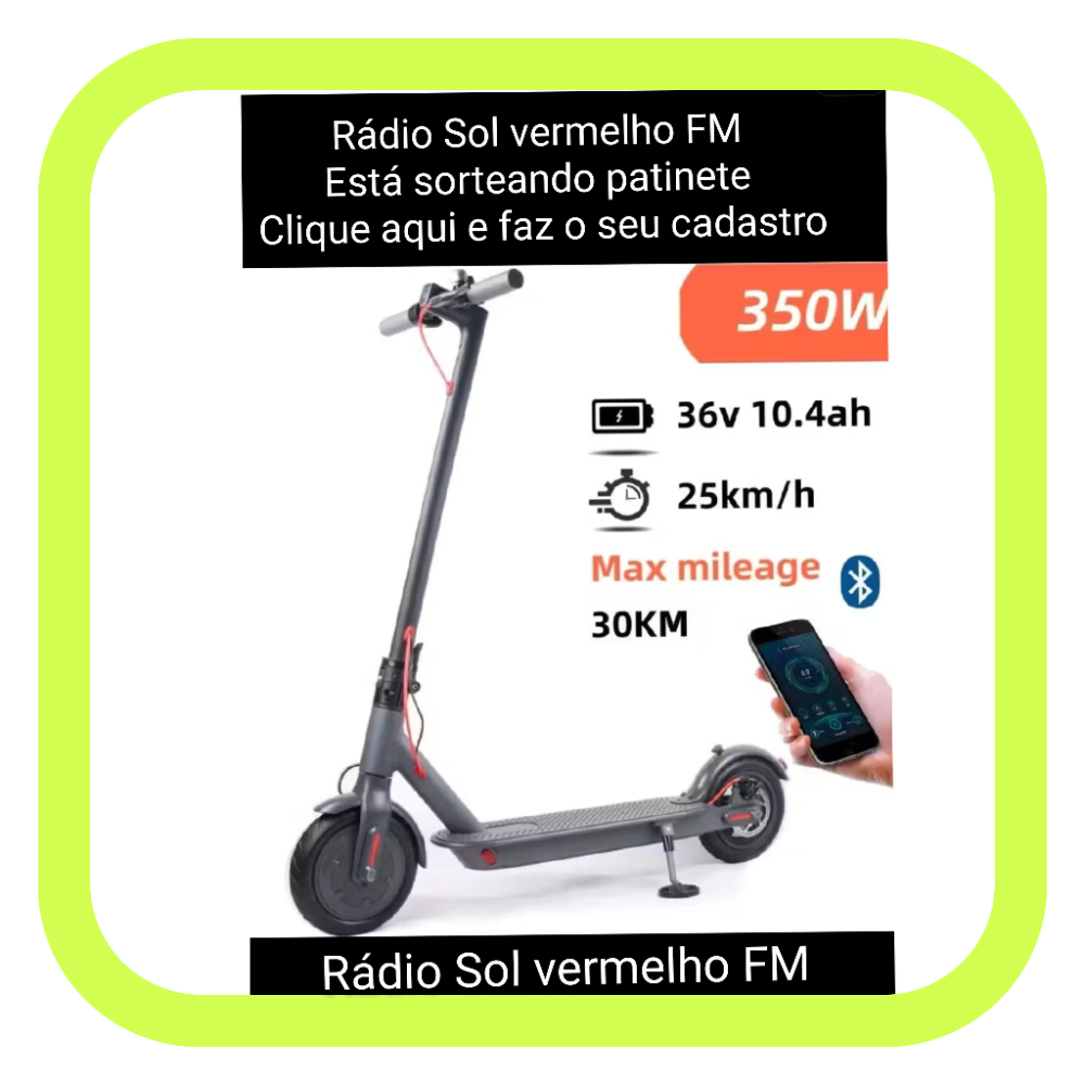 Clica aqui e faz o seu cadastro para concorrer um patinete zerado
